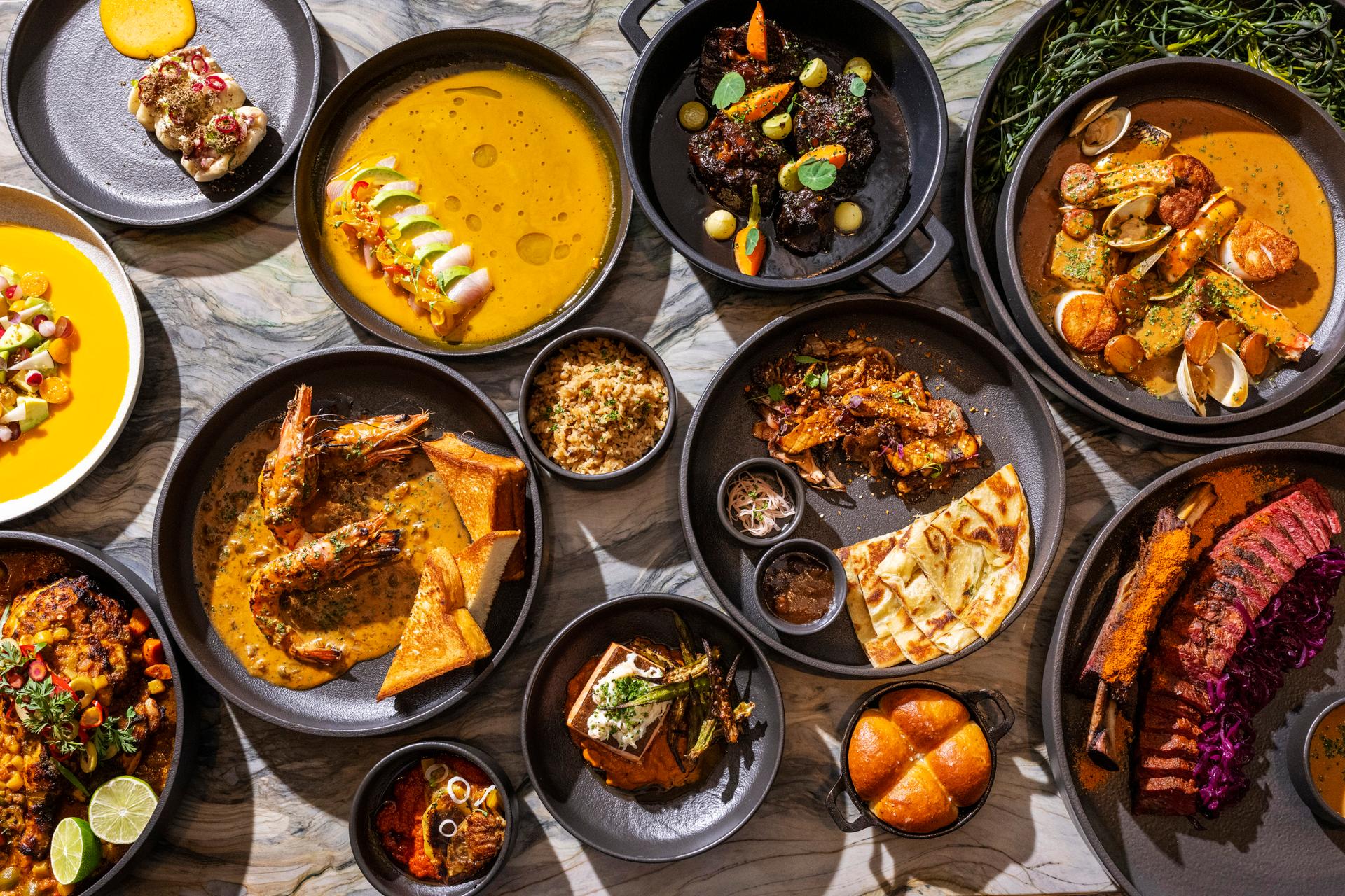 food plates at Tatiana By Kwame Onwuachi