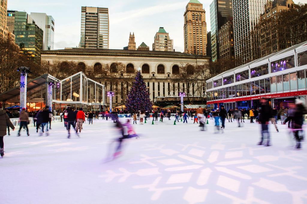 Bryant Park Ice Skating, Bryant Park, Ice Skating, Holidays,
